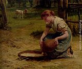 Frederick Morgan Canvas Paintings - Milk For The Calves